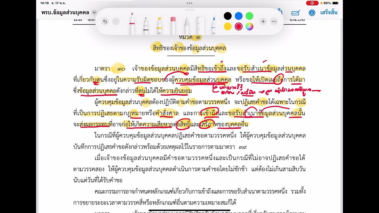 พรบ.คุ้มครองข้อมูลส่วนบุคคล พ.ศ.2562 EP.4/7(สิทธิของเจ้าของข้อมูลส่วนบุคคล)