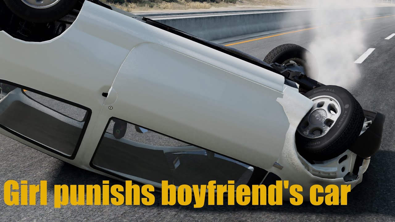 Girl punishs boyfriend's car !!!
