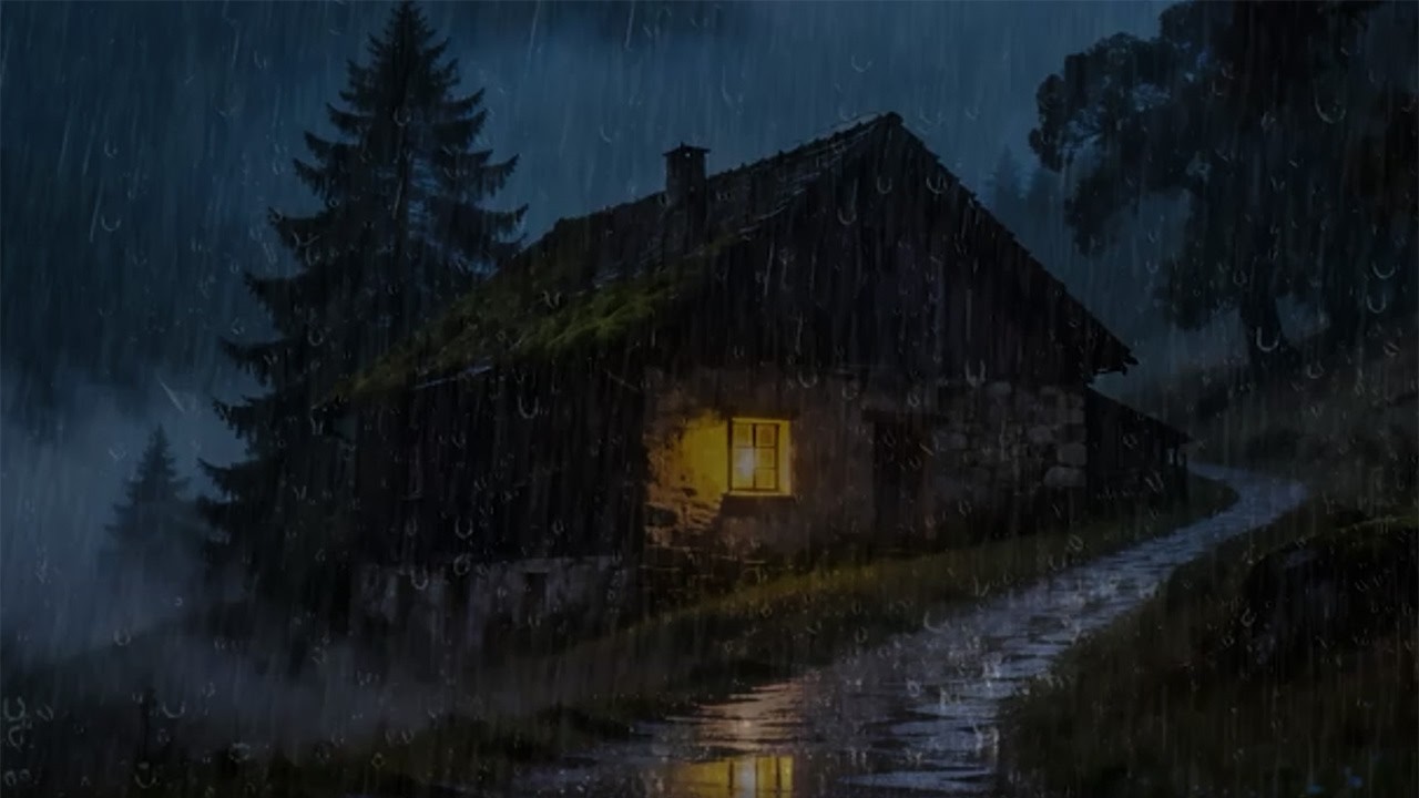 Tormenta Fuerte en la Noche 🌲 ASMR Para Sueño Profundo