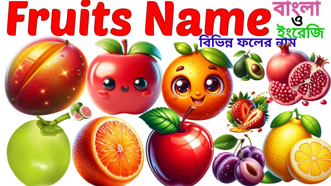Fruits Name🍎🥭| Learn 20 Popular Fruits Name in English with Pictures | Learning Fruits Name for Kids