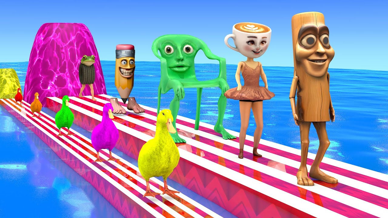 Long Slide Game With Cow Elephant Gorilla Hippopotamus Tiger 3d Animal Game Funny 3d Animals
