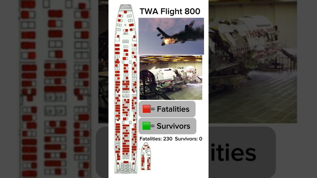 TWA Flight 800 passenger fatality seat map layout #planecrash #airdisaster #boeing747 #aircrash