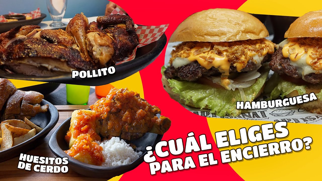 Hamburguesa, pollo asado o huesos de cerdo? La elecci&oacute;n &iexcl;Para pedir a domicilio en cuarentena.