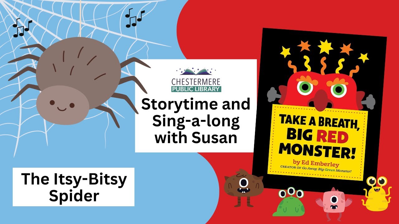 Take a Breath, Big Red Monster and Itsy Bitsy Spider || Storytime and Sing-a-long with Susan