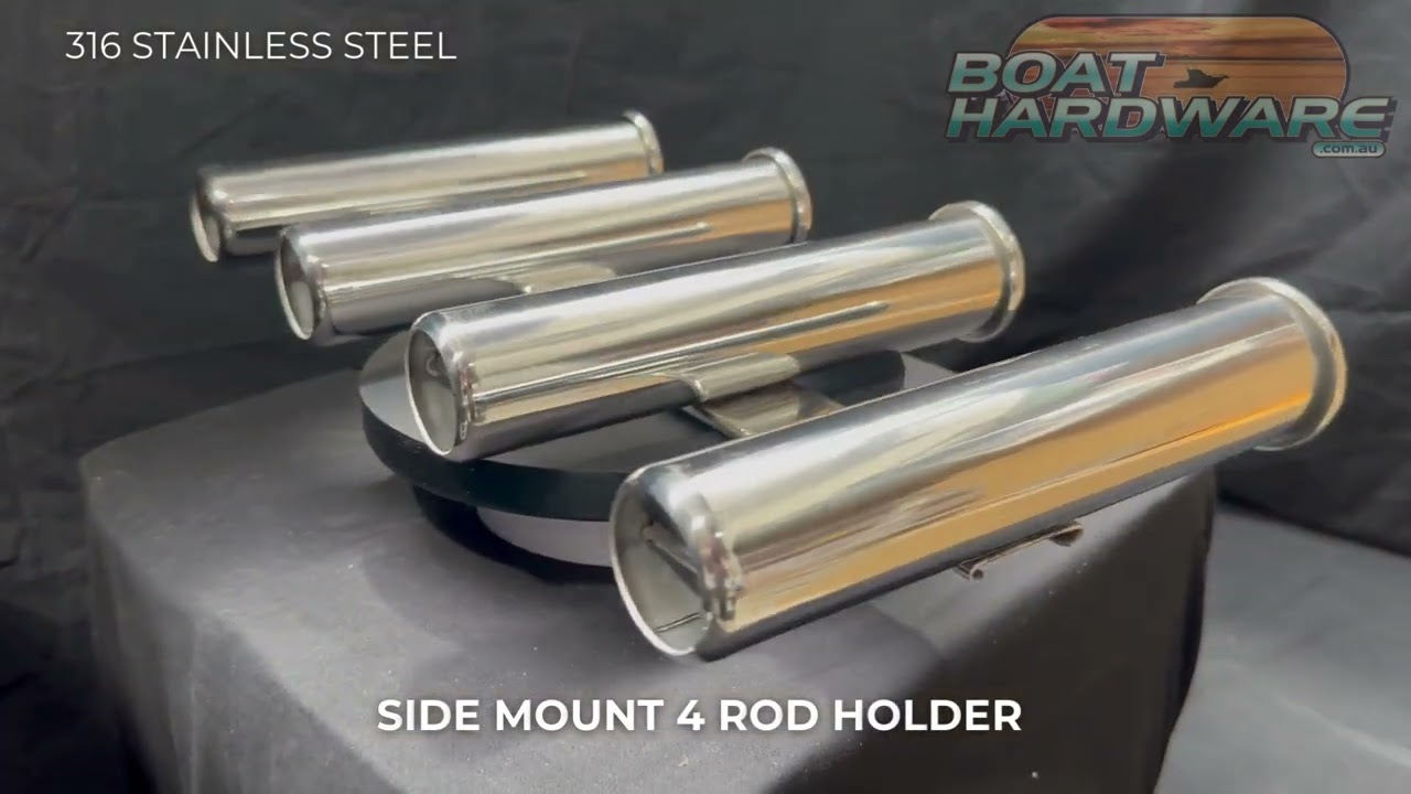 Lobster Marine Side Mount 4 Rod Holder - Polished Stainless Steel 316