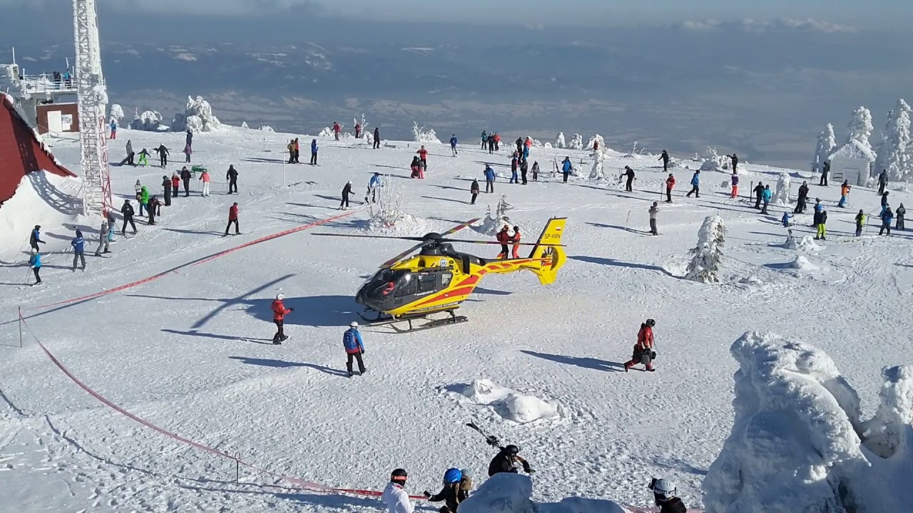 Szczyrk - Skrzyczne akcja GOPR z udziałem helikoptera LPR 30.01.2019