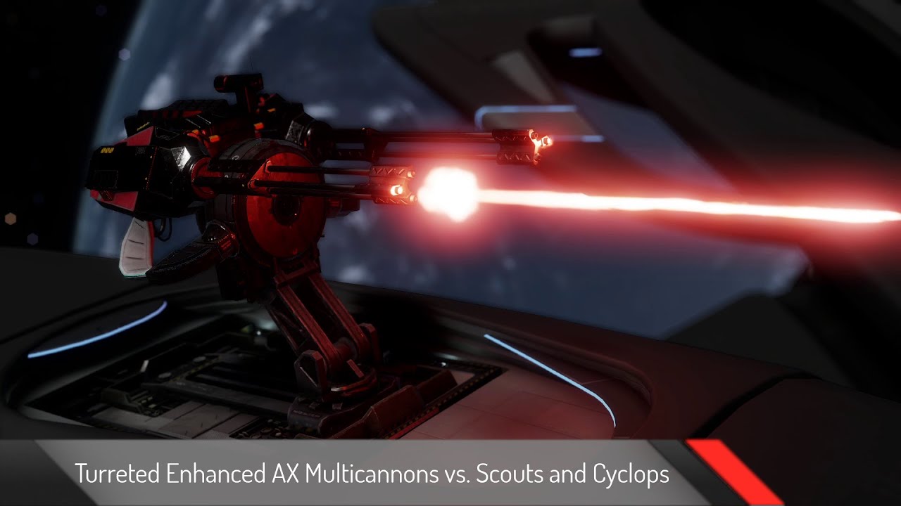 Turreted Enhanced AX Multicannons vs. Scouts and Cyclops | Raw Footage | Elite Dangerous: Odyssey