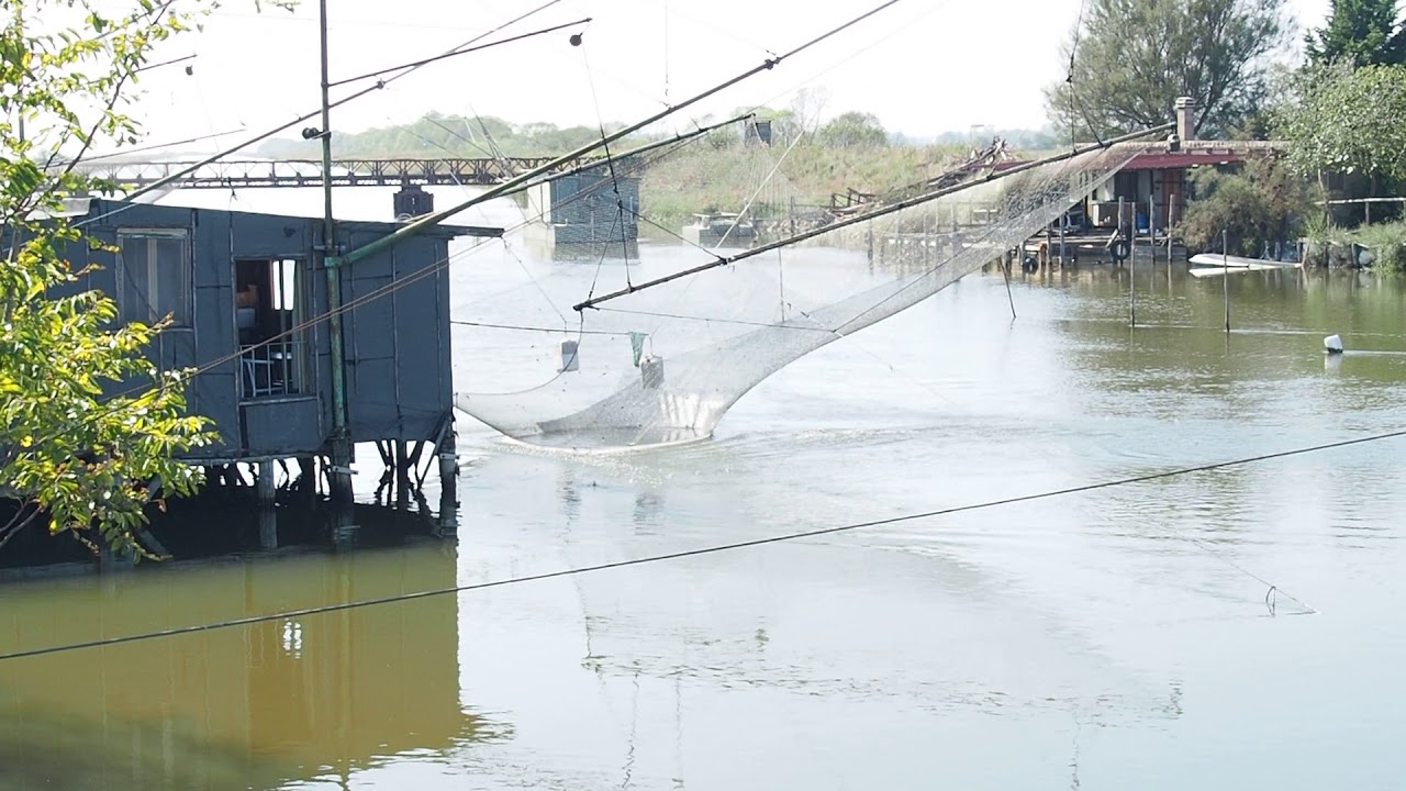 Pole house fishing Po Delta Italy