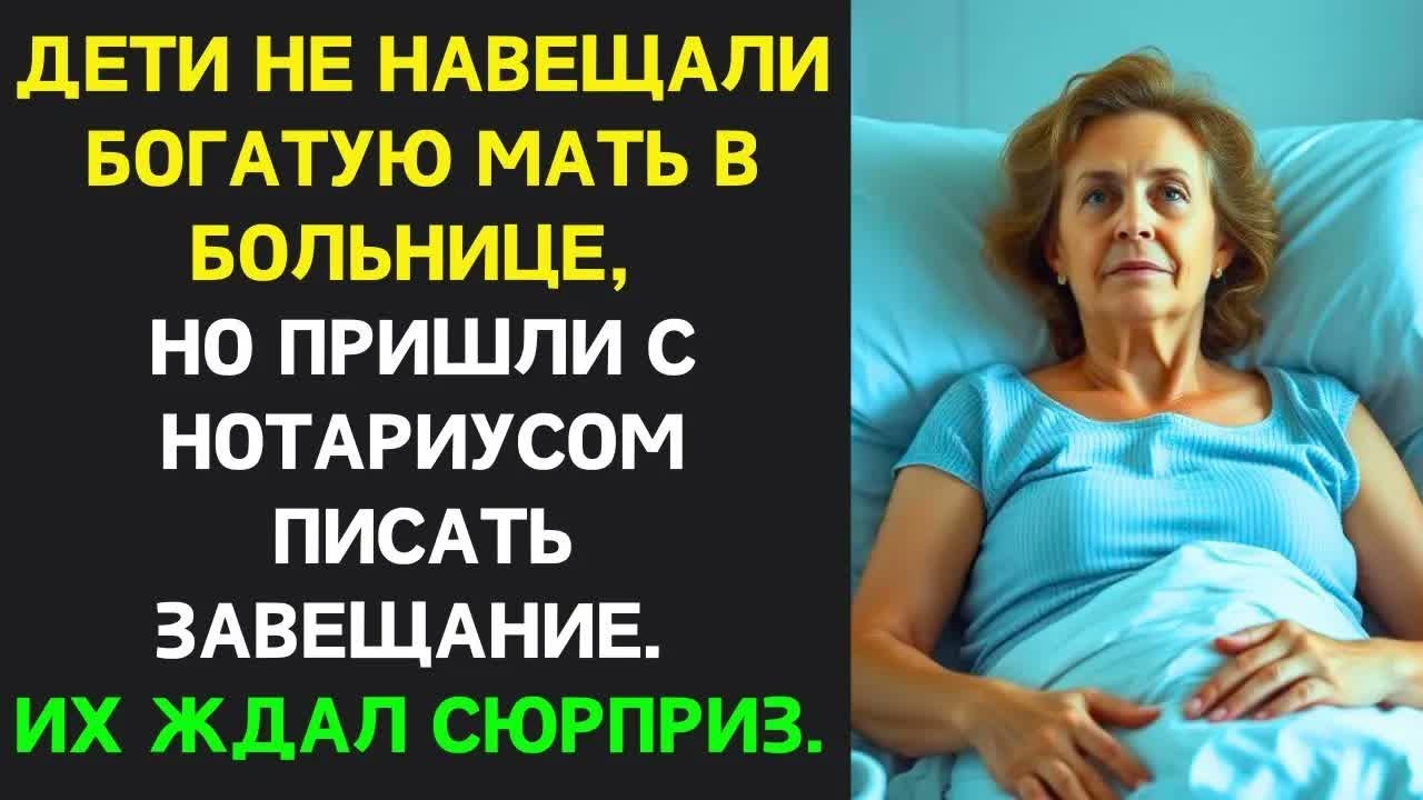 Дети игнорировали больную мать, но явились с нотариусом, чтобы оформить завещание. Их ждал сюрприз…