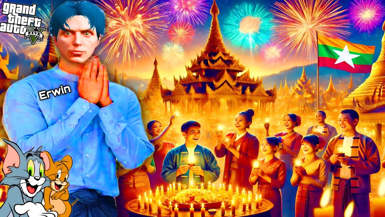 ကျနော် သီတင်းကျွတ်လပြည့်နေ့မှာဘုရားသွားပီး ဆီမီးပူဇော်ခဲ့တယ်/Celebrating Thadingyut Festiva in GTA V