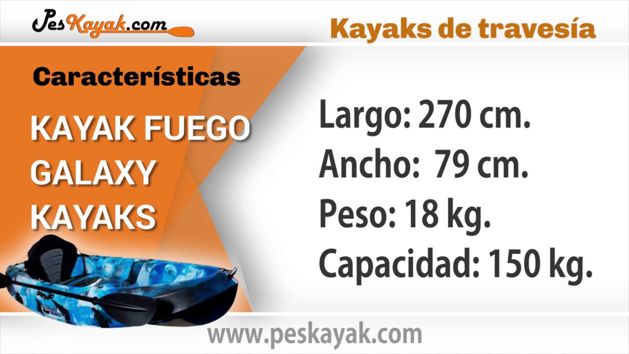 Caracter&iacute;sticas del kayak Fuego de Galaxy Kayaks