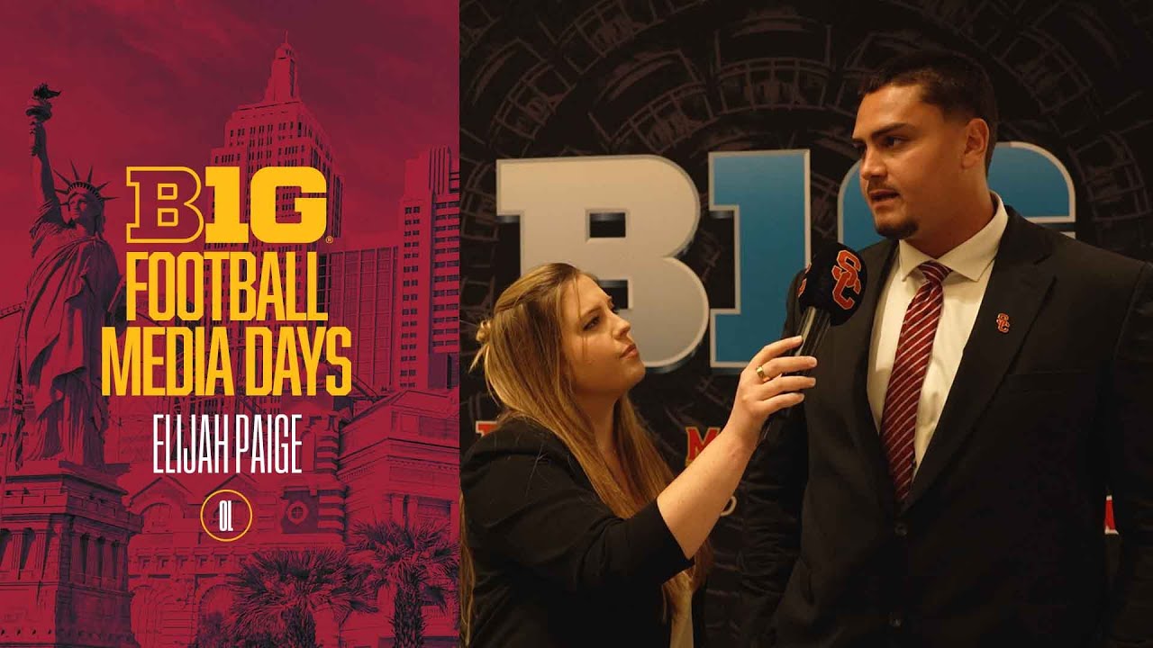 USC's Elijah Paige on leading Trojans' OL unit, building chemistry, & more | Big Ten Media Day 2025