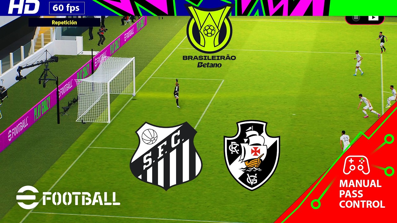 Santos vs Vasco de Gama - Brasil Betano | PC [HD60] eFootball New Gameplay + Prediction