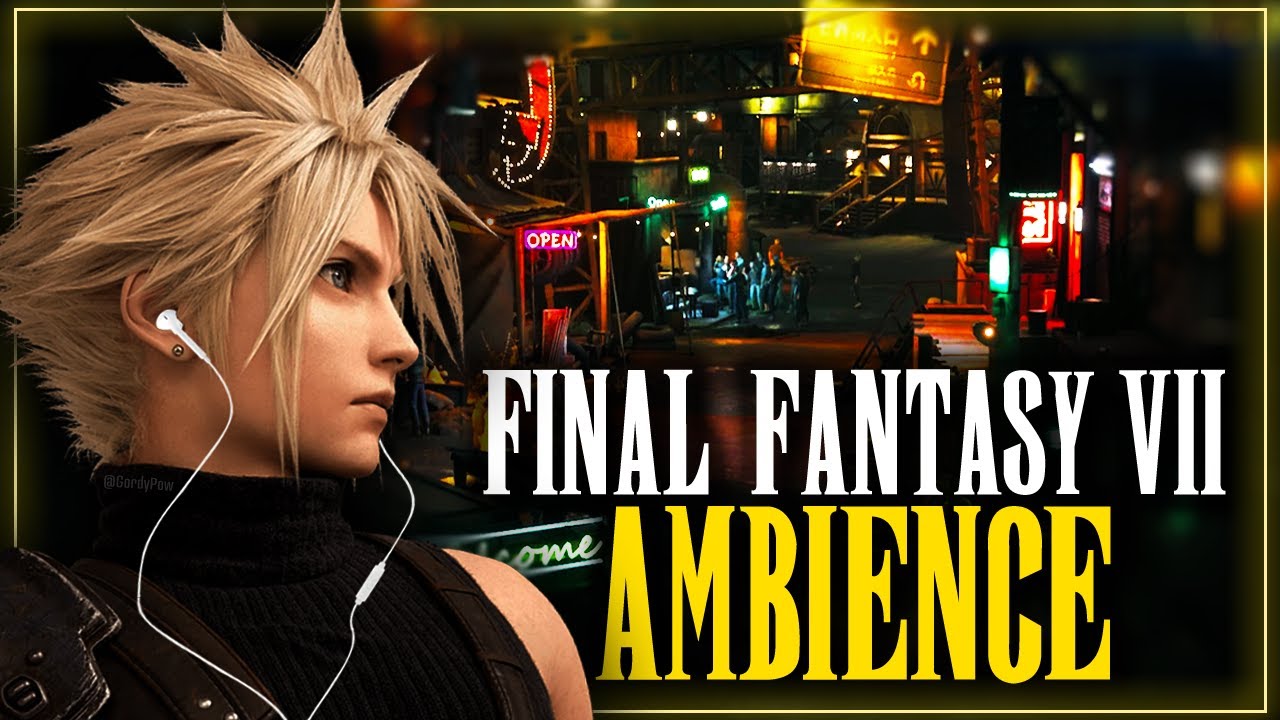 Sector 7 Ambience [Night] Peaceful Walk Around the Slums / Final Fantasy 7 Remake | Game Sounds ASMR