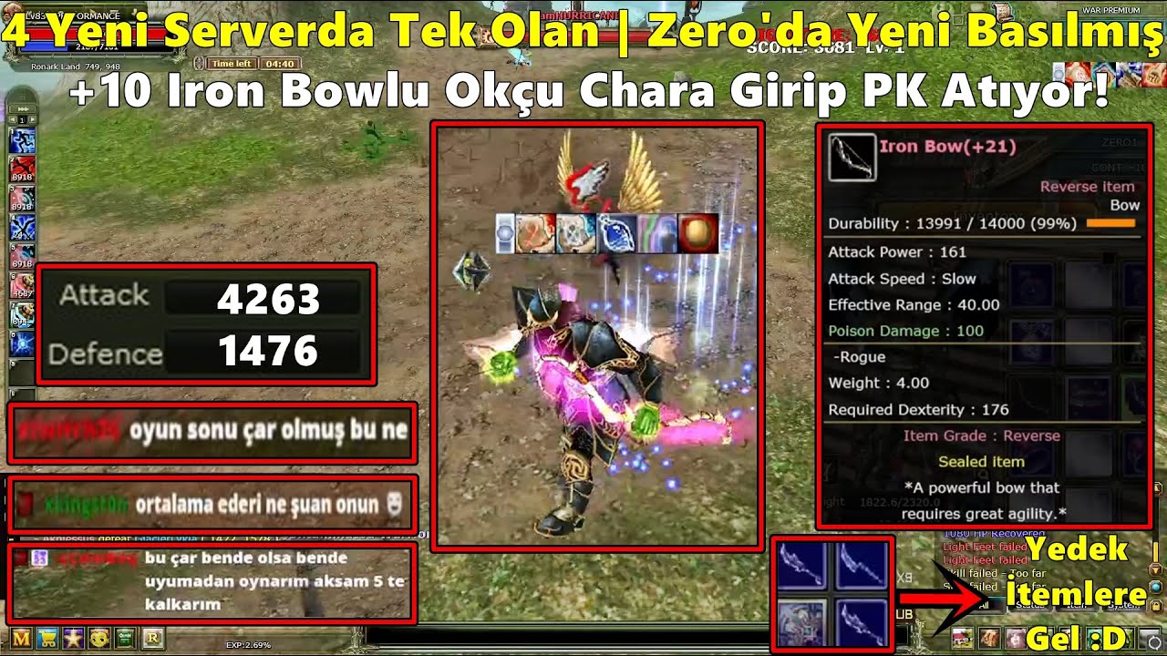 SERBOZ | 4 Yeni Server'da Tek Olan | Zero'da +10 Iron Bowlu Okçu Charla PK Atıyor! Knight Online