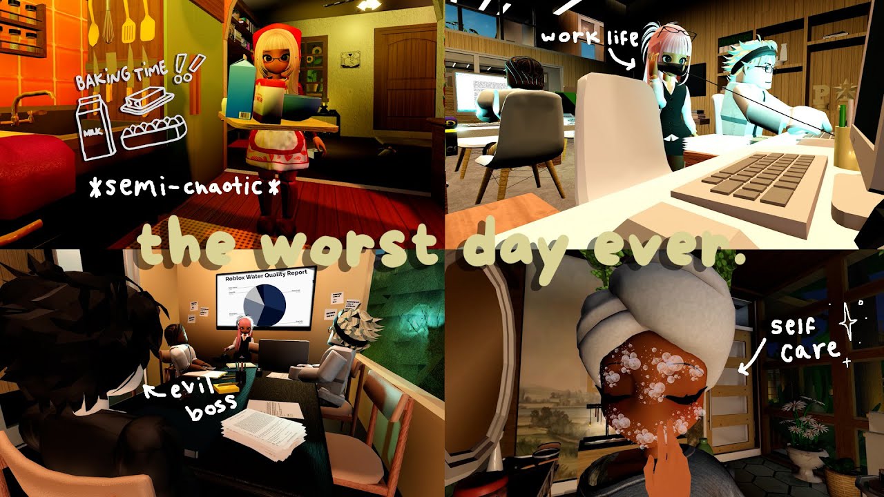 spend a day with me ⋆˚࿔ |  bloxburg vlog, office life, baking mistakes (with voice)