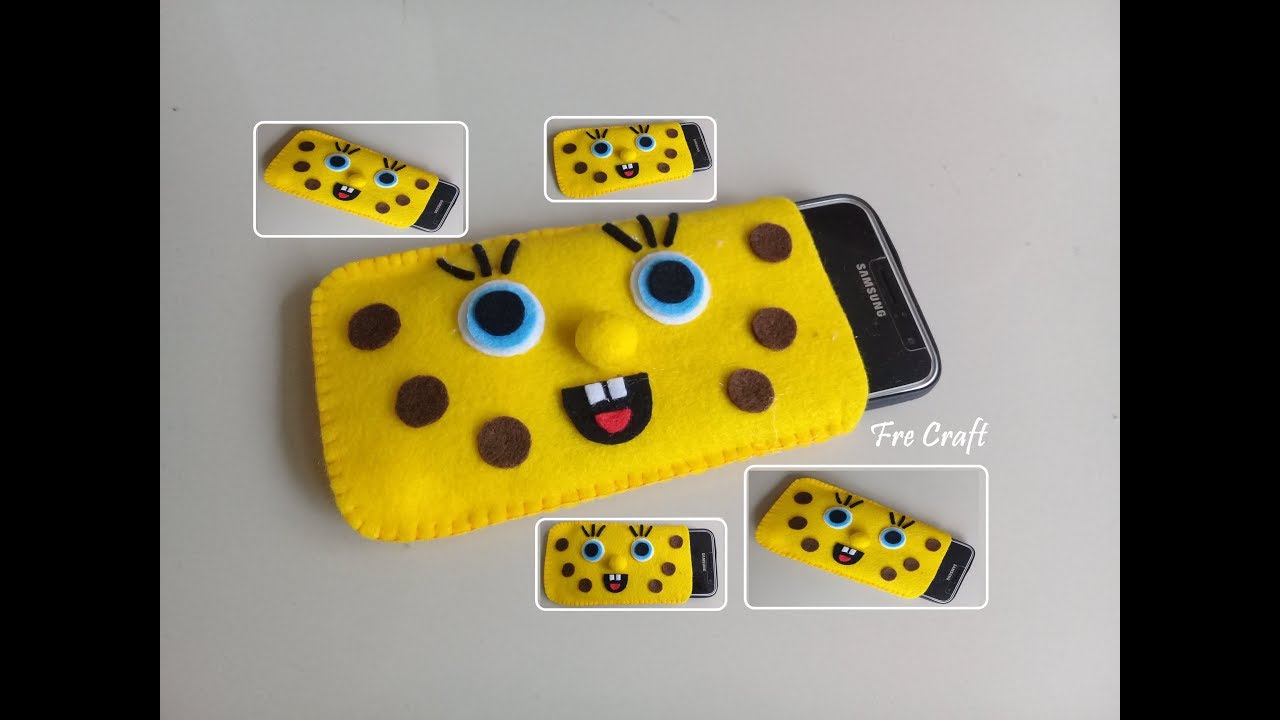 Cara Membuat Tempat HP Spongebob dari Kain Flanel