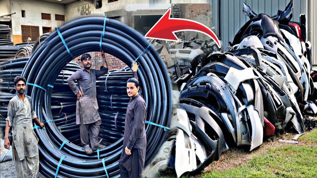 How Recycling Millions Old Car Bumpers Into HDPE Pipes Manufacturing in Local Factory