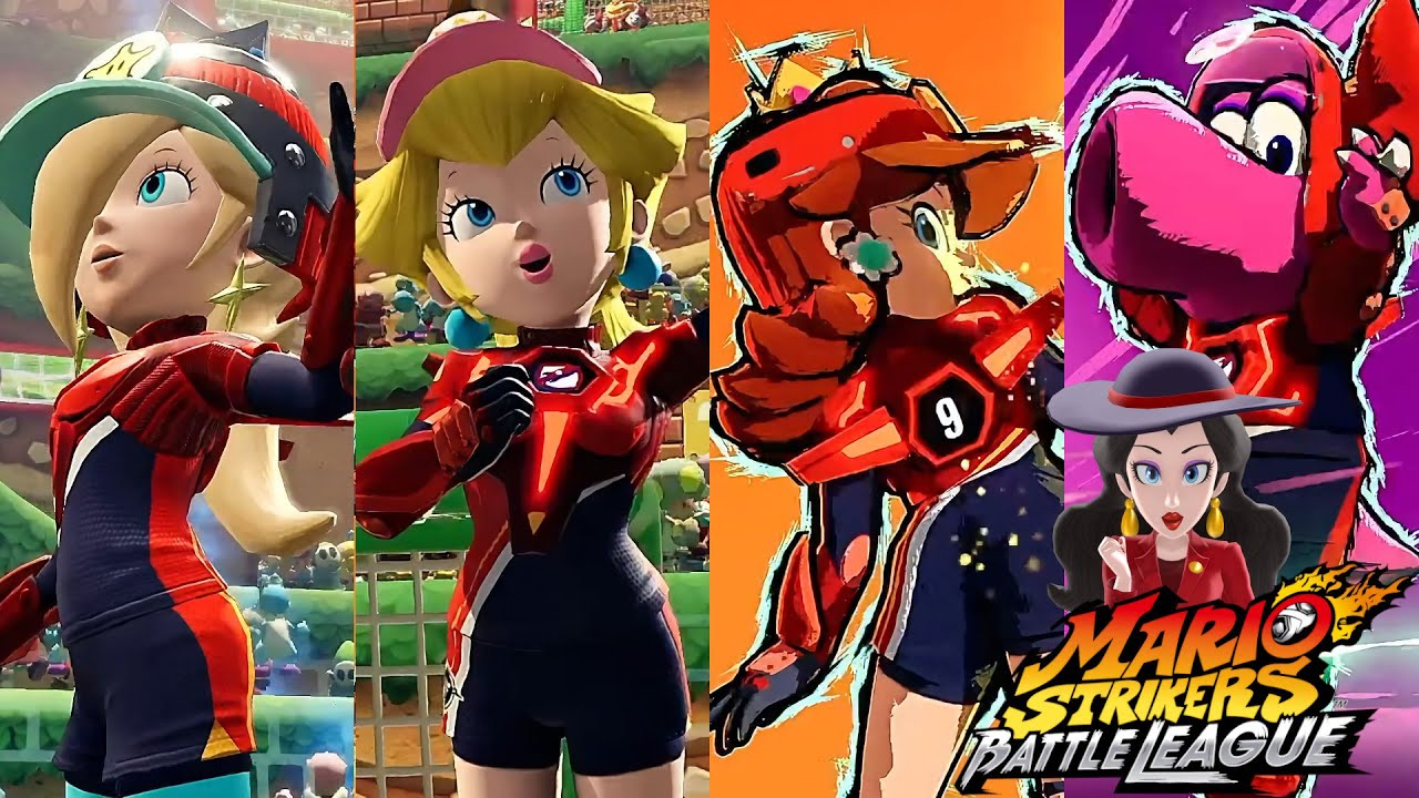 Mario Strikers Battle League Rosalina Peach Daisy and Birdo Gameplay Rockets