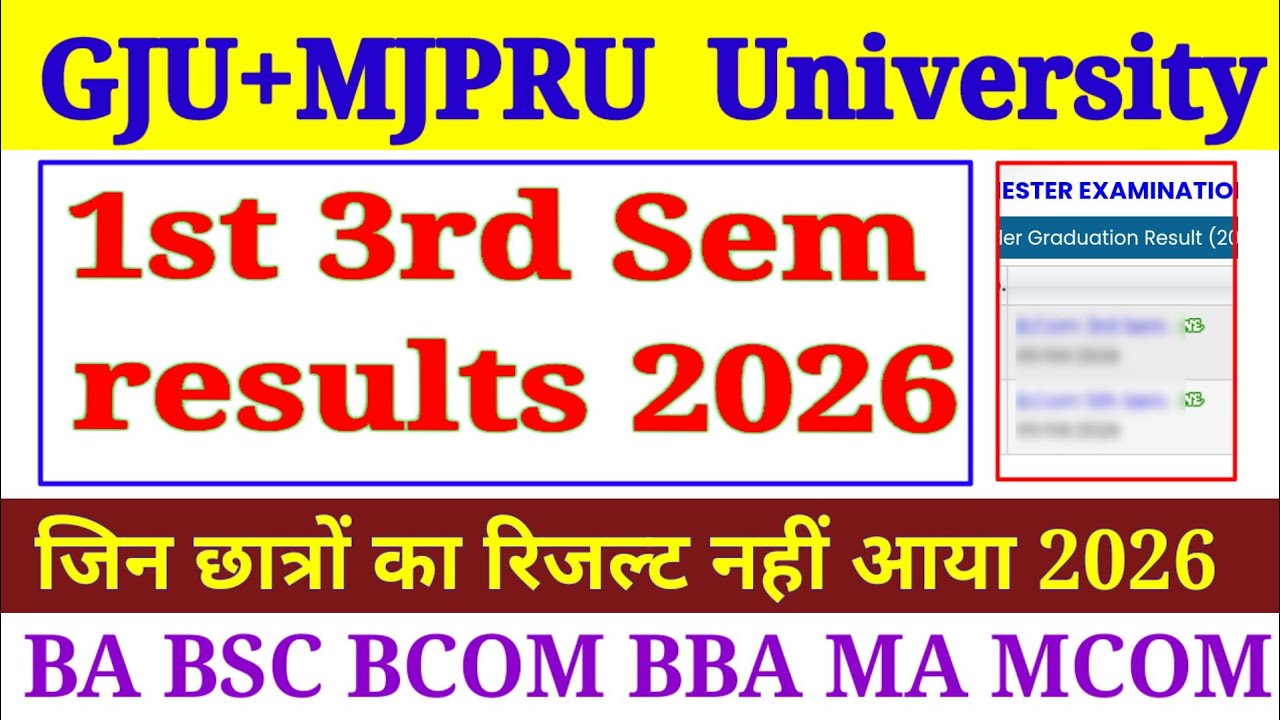 🔥Mjpru 1st, 3rd Sem Result Big Update 2026।। Mjpru Results kab aayega 2026