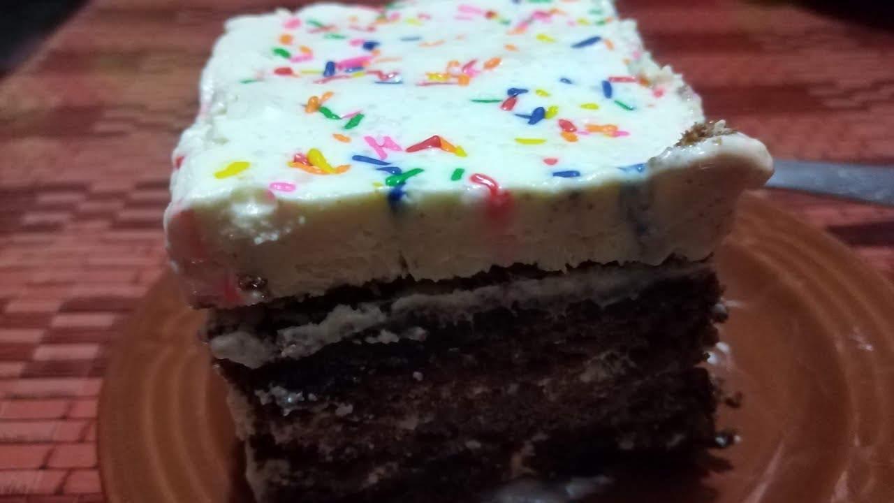 Fudgee barr ice cream cake| 2 Ingredients only| By Joanne