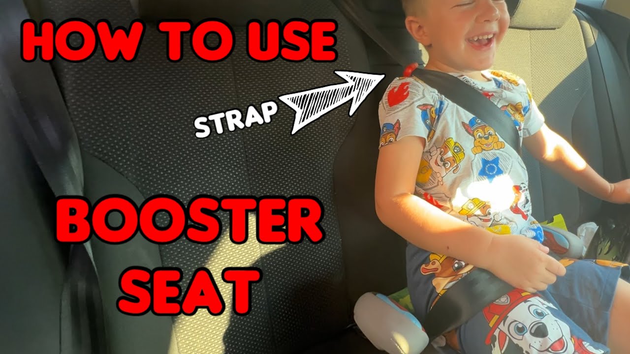 How to Use Child Booster Seat in a Car - Real Strapped Kid Example