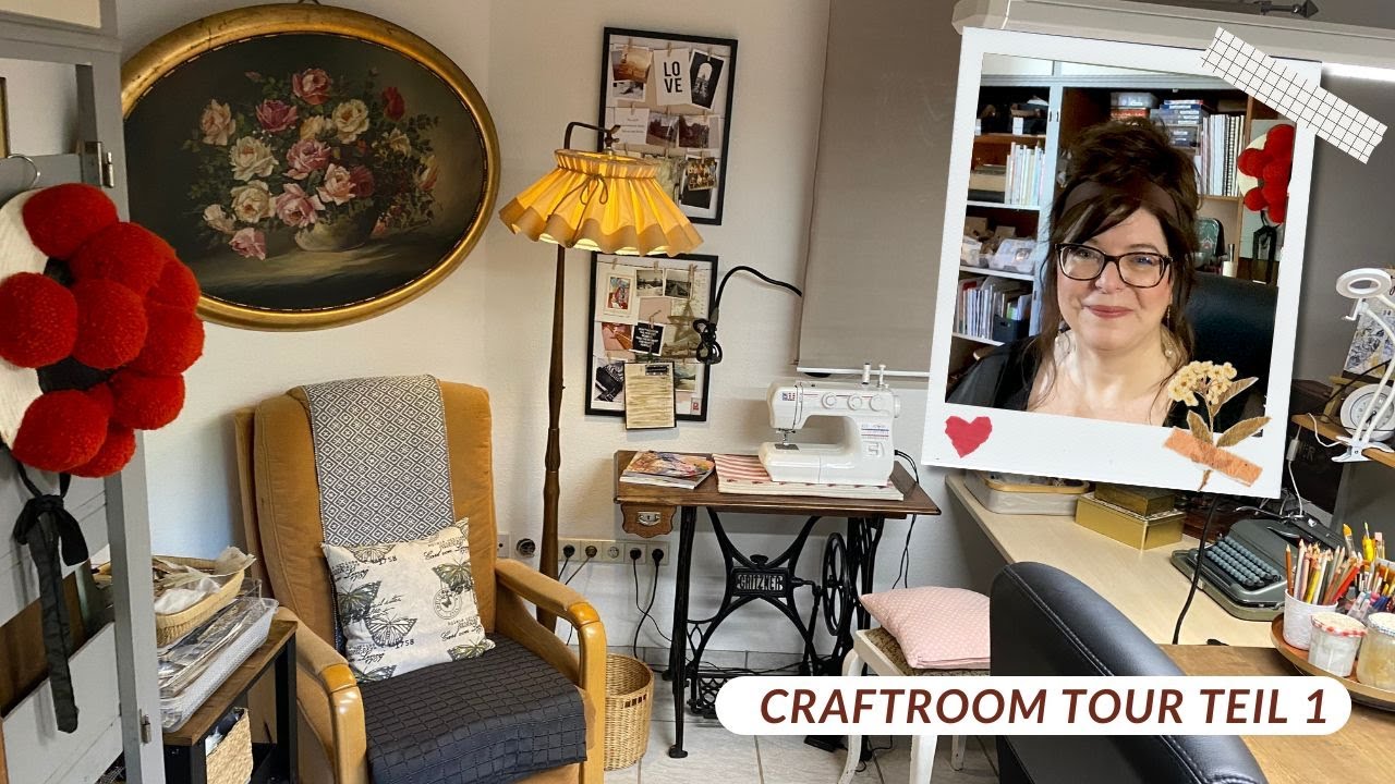 CRAFTROOM TOUR TEIL 1 ❤️ Junk Journal Bastelzimmer mit vielen Organisationsideen ❤️ Bollenhut Art