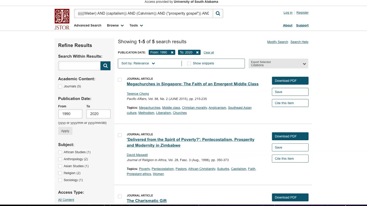 Using JSTOR in the Social Sciences