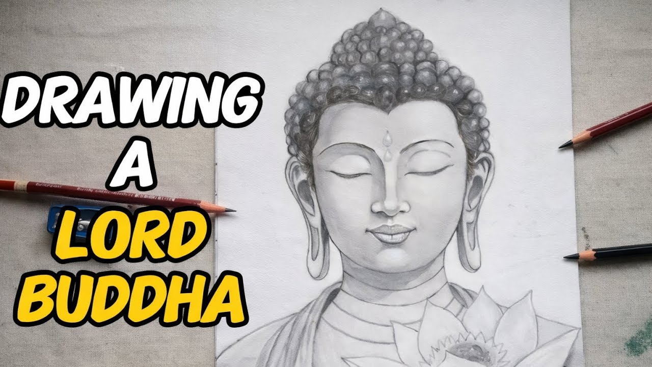 How to Draw Lord Buddha 🌸 | Complete Pencil Sketch Tutorial | Spiritual Art😍