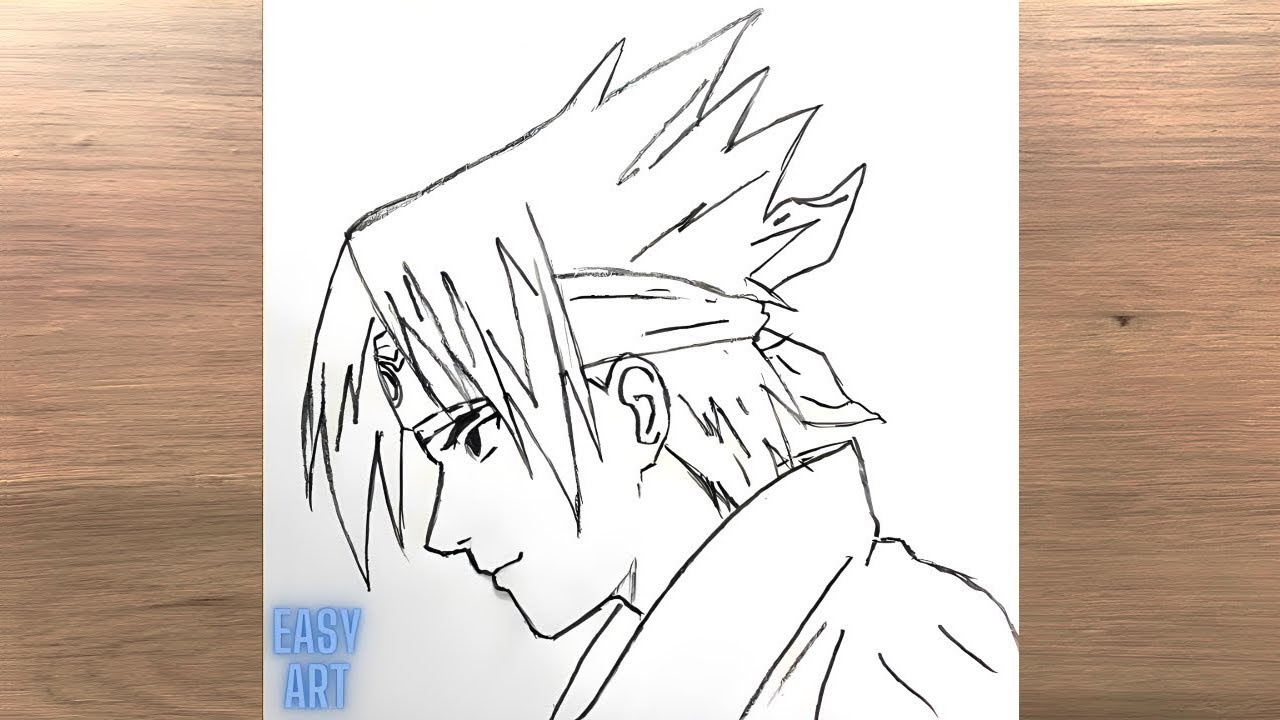 Sasuke Uchiha Side view Drawing Tutorial Step-by-Step | Anime Drawing | Naruto Shippuden