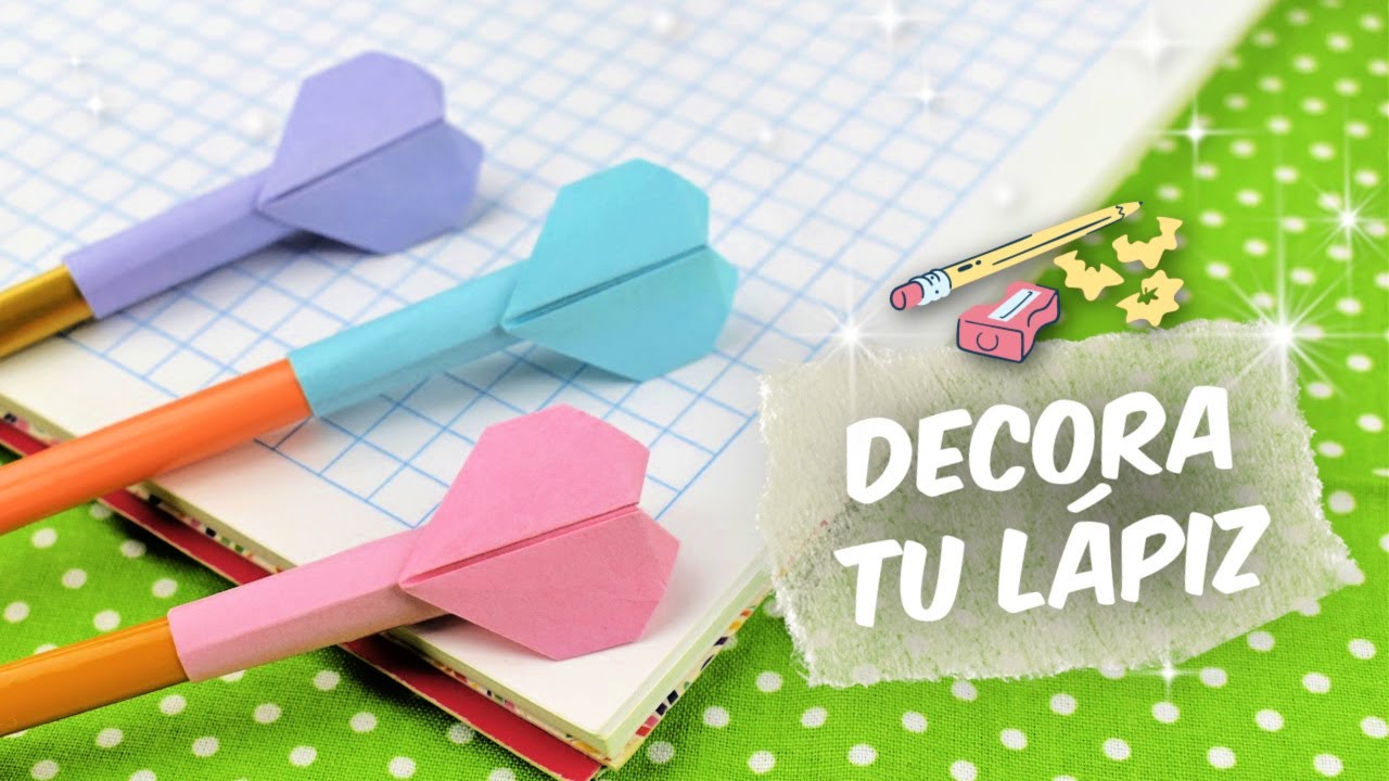 Decora tu Lápiz con Corazón de Papel💜