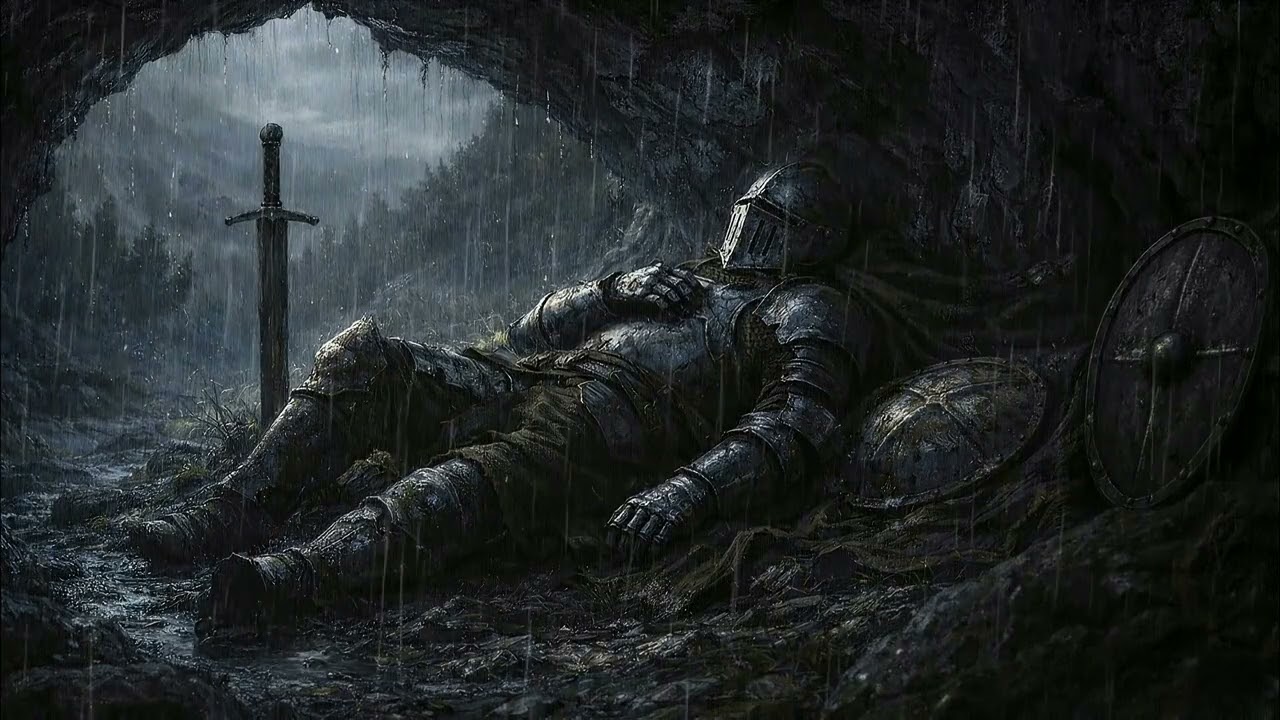 Regen in der Höhle – Ritter ruht | Dunkle Fantasy zum Entspannen