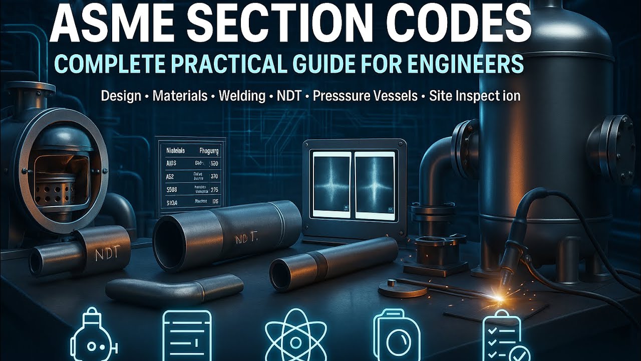 ASME SECTION CODES &mdash; (Design, Materials, Welding, NDT, Pressure Vessels & Site Inspection)