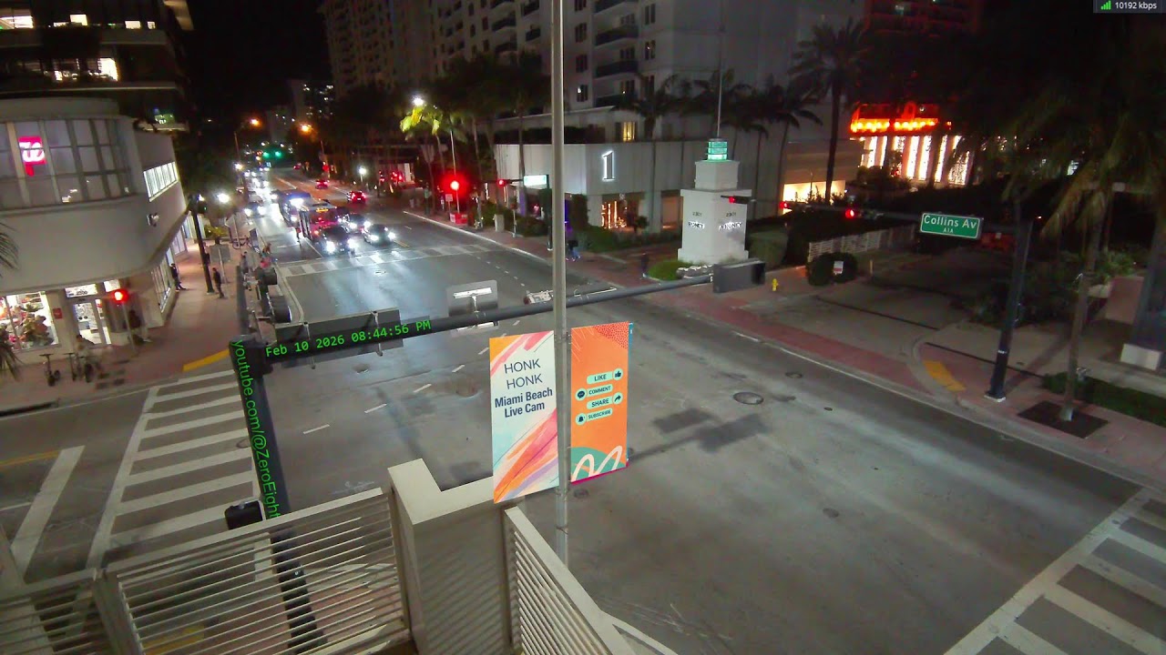 LIVE 4K South Beach, Miami Beach  24/7 Street Cam on Collins Ave #FebFeatures