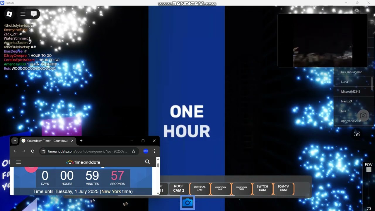 ROBLOX | VTimes Square July 2025 Monthly Ball Drop: 1 Hour To Go Countdown and Ball Rise