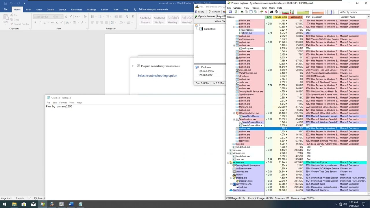 ms-msdt 0day rce (CVE-2022-30190)