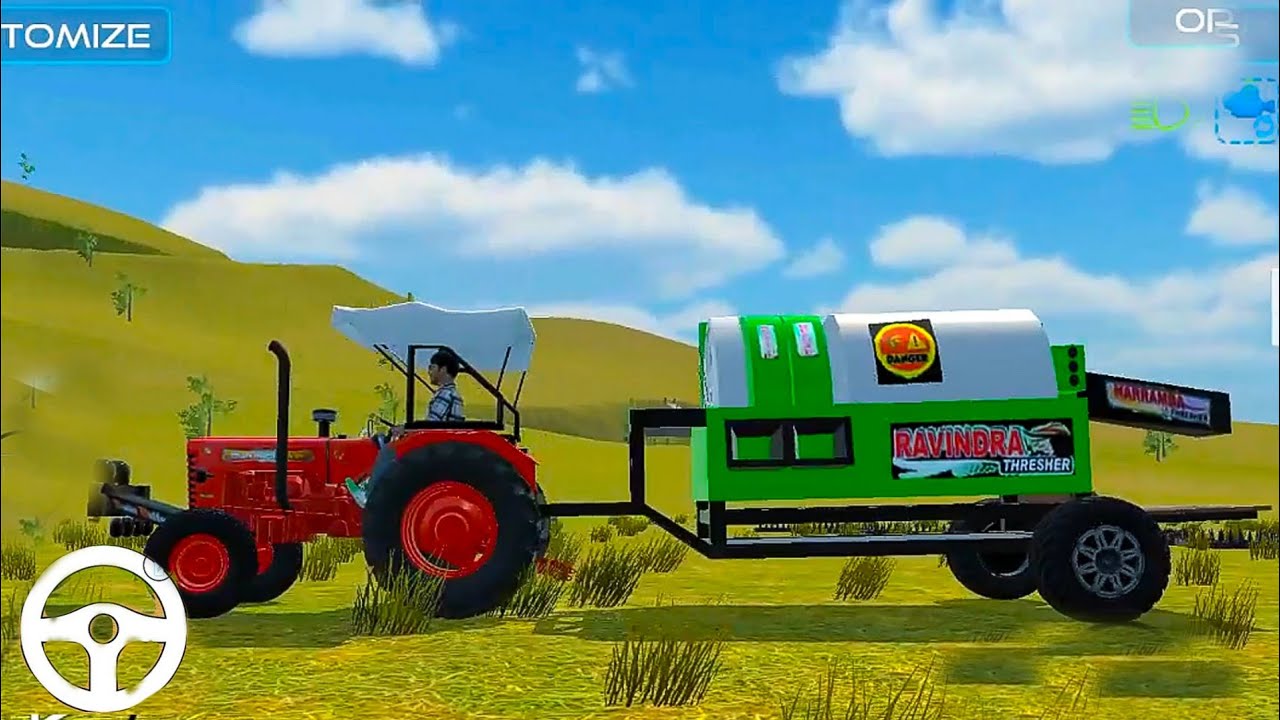 Indian vehicles simulation 3d - tractor harvester machine drive 🤩