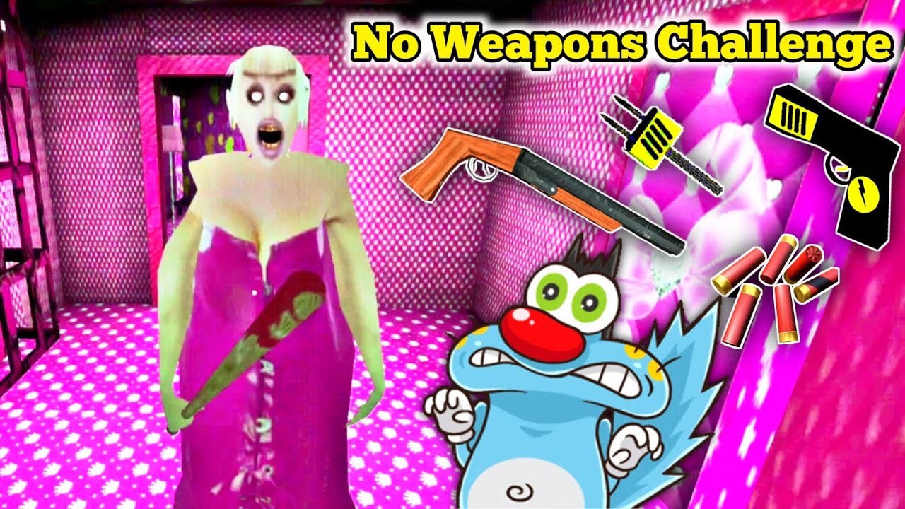 Oggy No Weapons Challenge 😱 in Barbie Granny Chapter Two With Jack
