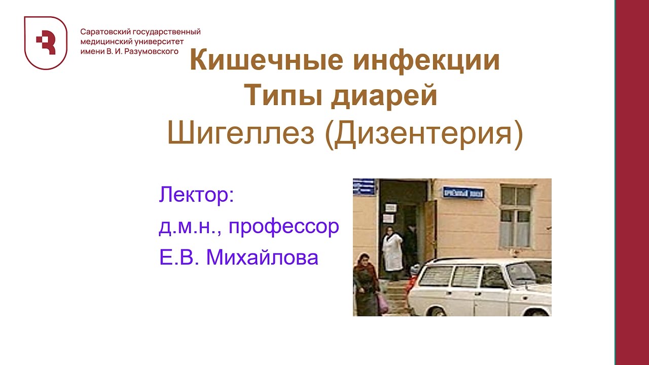 Кишечные инфекции. Типы диарей. Шигеллез (Дизентерия)