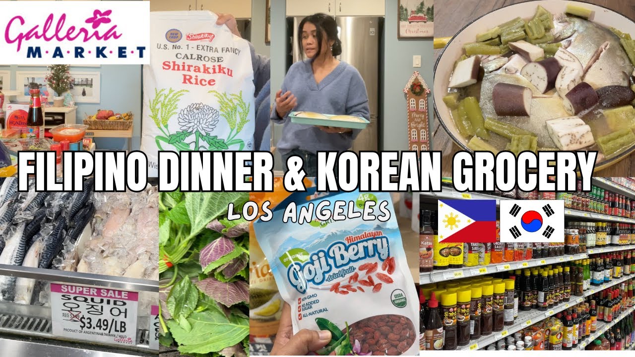 Living in Los Angeles | Korean Grocery Shopping Tour & Haul + Filipino Dinner 🇵🇭🇰🇷