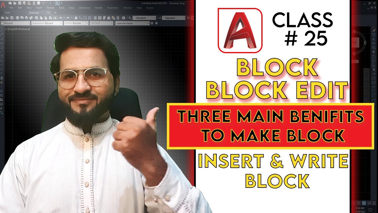 AutoCAD Block command | Benefits of Make Block | Block Edit  | Insert&Write block | Hindi/Urdu
