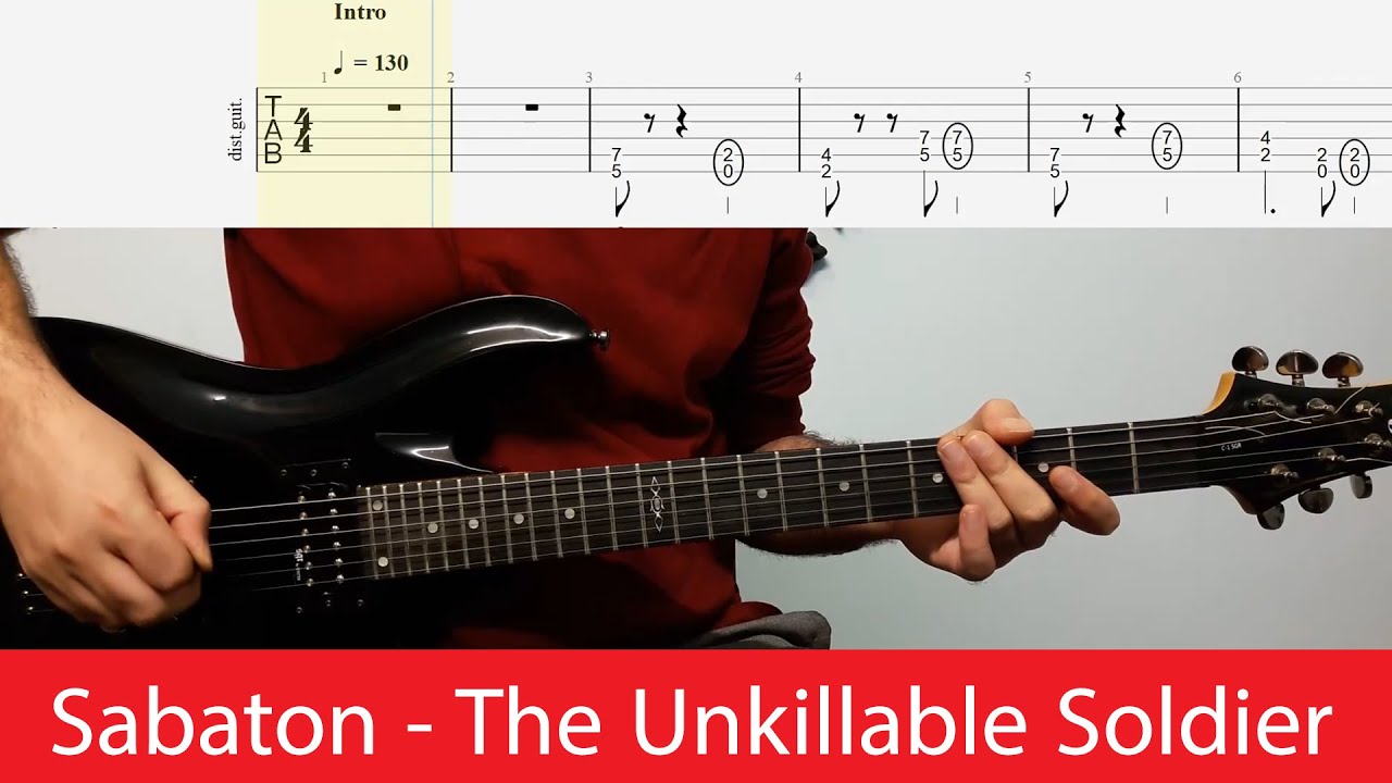 Sabaton - The Unkillable Soldier Rhythm Guitar Riffs With Tabs(Standard Tuning)
