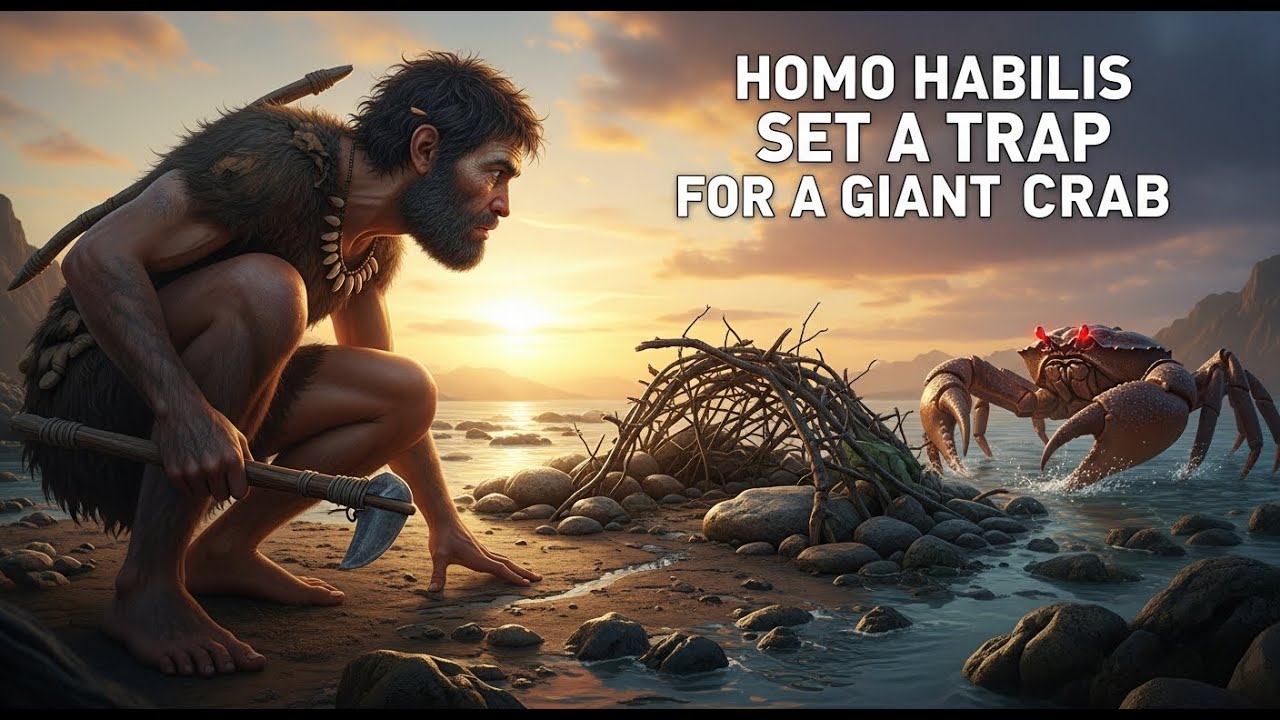 WHEN PREHISTORIC HUMANS USED INTELLIGENCE | HOMO HABILIS SET A TRAP FOR A GIANT CRAB