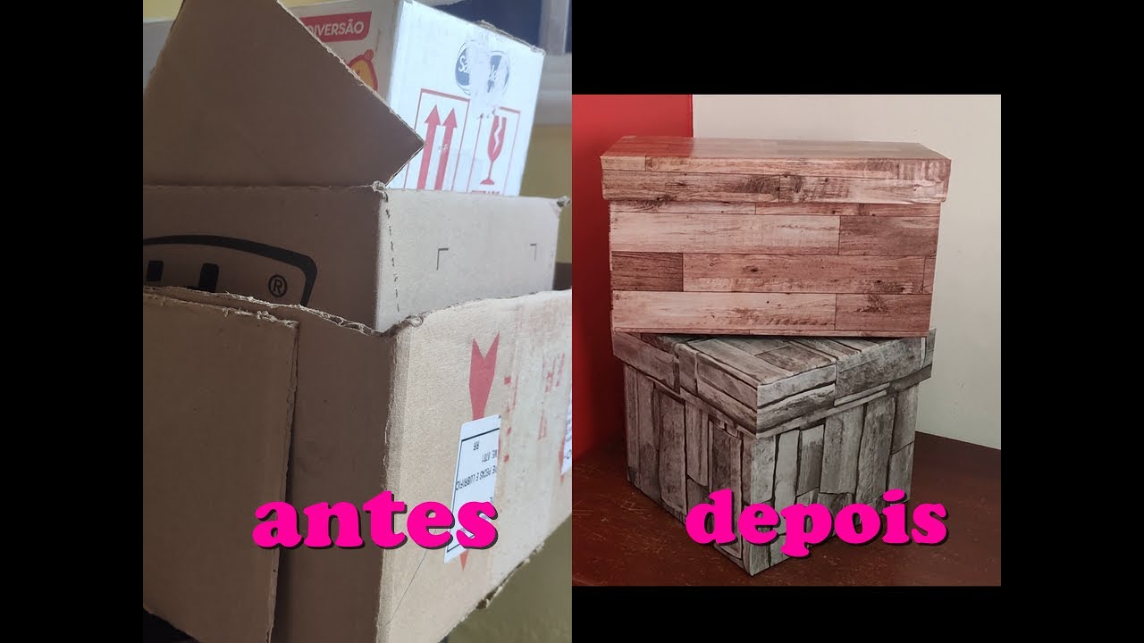 IDEIA  INCRÍVEL  FIZ UMA CAIXA ORGANIZADORA DE PAPELÃO COM TAMPA