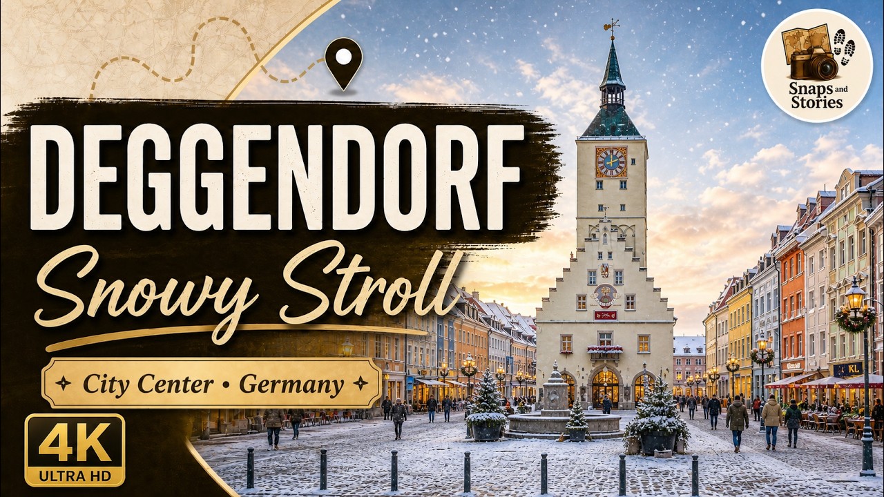 [4K] Deggendorf Germany | A Snowy Stroll Through Deggendorf City Center
