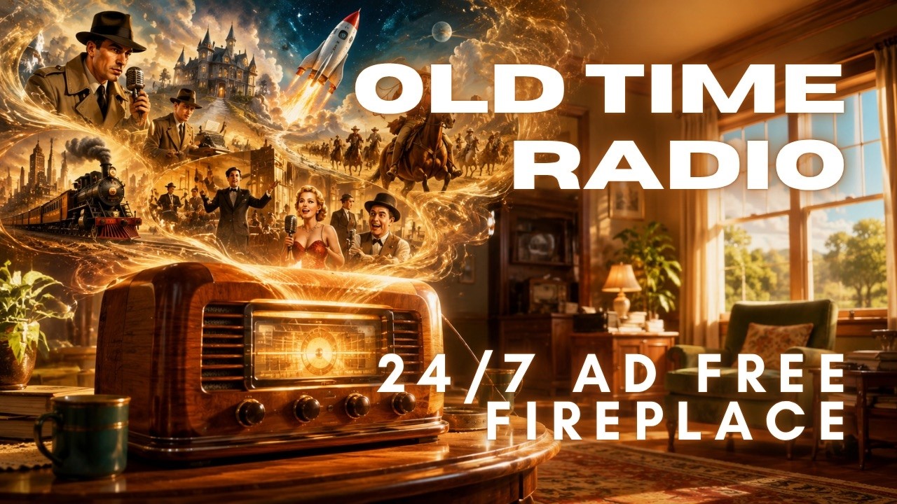 24/7 Old Time Radio Marathon - Fireplace | Remastered For Sleep and Relaxing