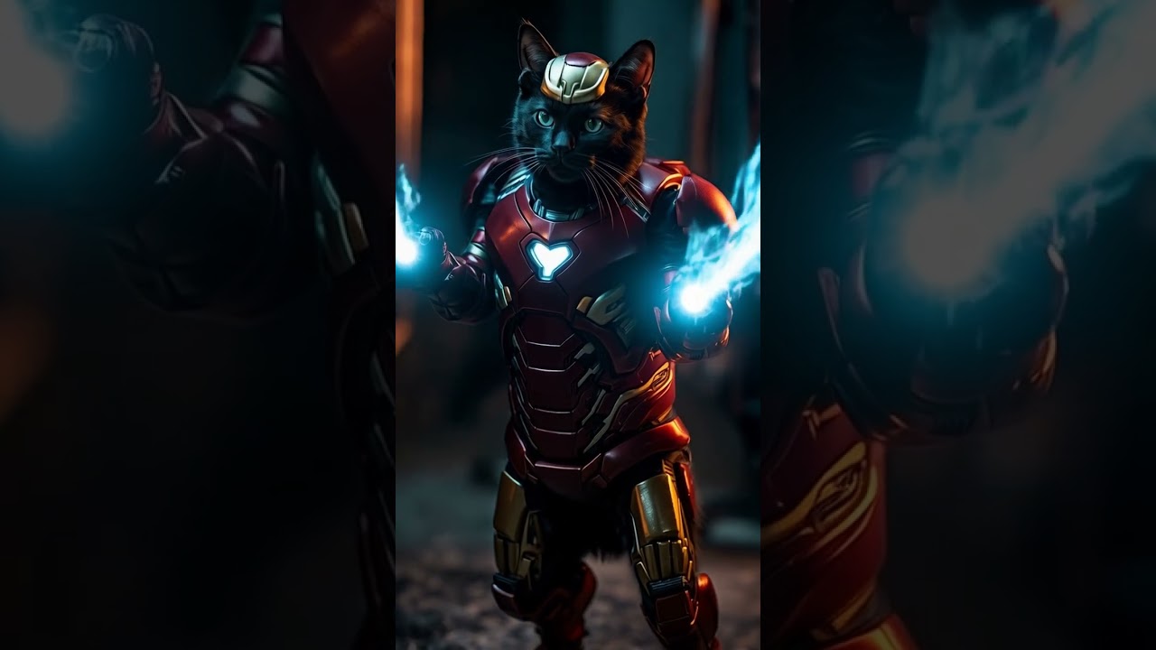 Tony Stark? Nope. Meet Iron Meow! 😻🦾 #shorts #cat #CatAvenger #IronMeow