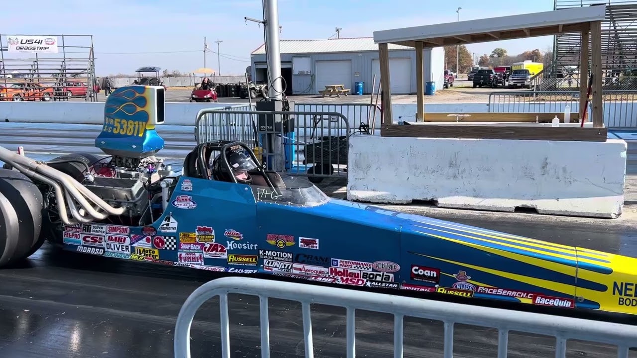 Dragster rail car big block Chevy drag race