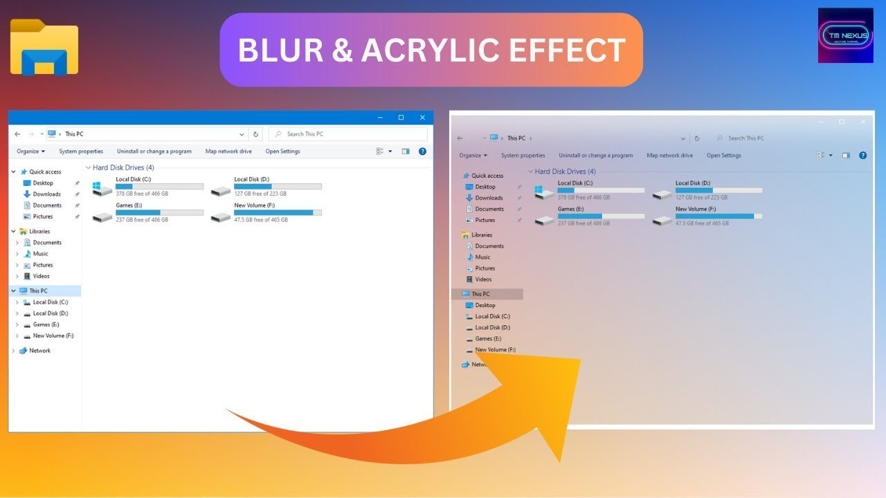 Эффекты акрила и размытия в Windows 10 и Windows 11 с использованием ExplorerBlurMica 2025