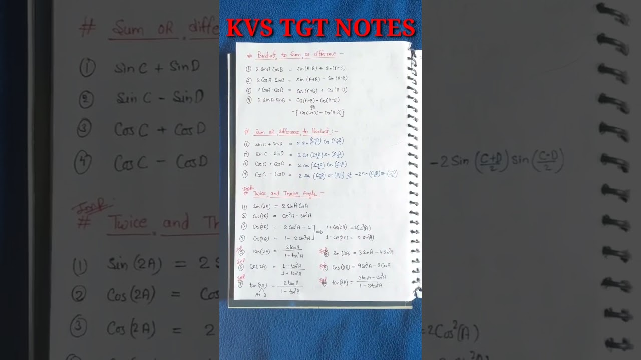 KVS TGT maths Notes 